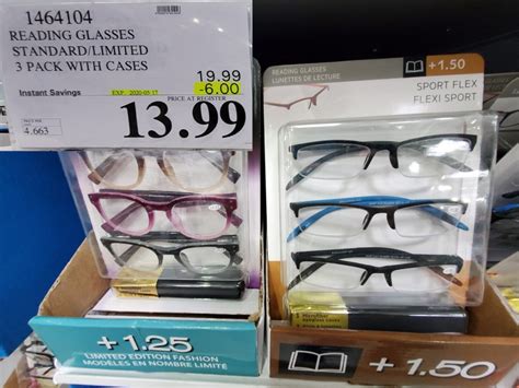 costco reading glasses in store.